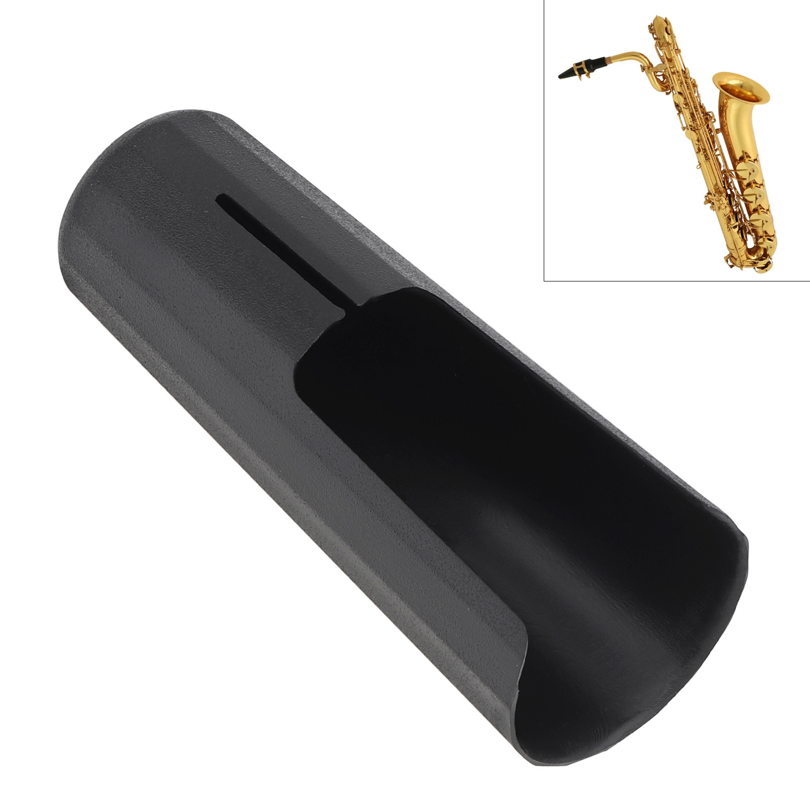 Alto/Tenor BE Saxophon-Mundstückkappe Universelle Kunststoff-Schutzkappe für Saxophon- und Klarinettenmundstücke mit Lederligatur
