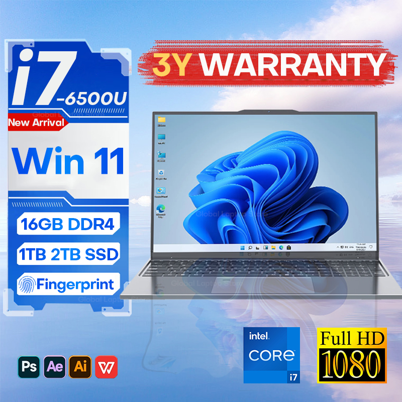 15.6 "Ultra Slanke Draagbare I7 Windows 11 Intel Core I7 6500u Laptop Computer 16Gb Ddr4 1Tb Ssd Notebook Pc Wifi 5 Gaming Laptops