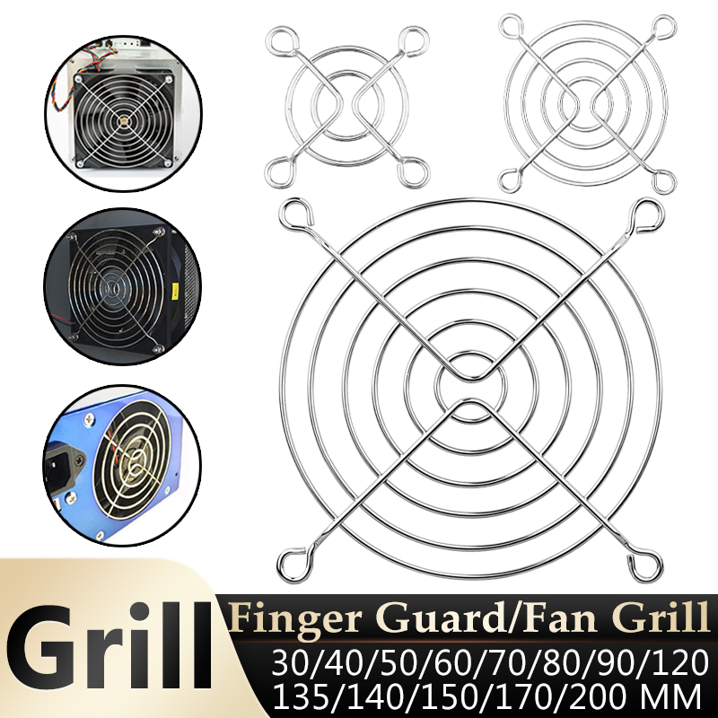 Gdstime Metallgrill, Fingerschutz, Schutznetz, Lüftergrill, 30/40/60/80/120/140 mm, verschiedene Größen, DC-Lüftergrill, PC-Lüftergitter
