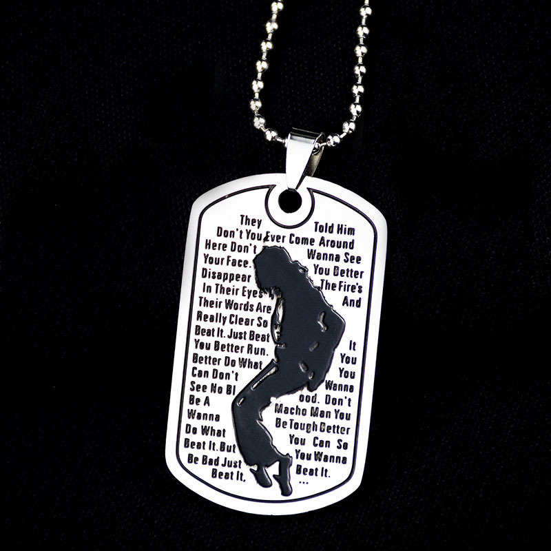 Michael jackson hanger ketting pop ster zangeres ketting mode roestvrij metaal snijwerk ketting