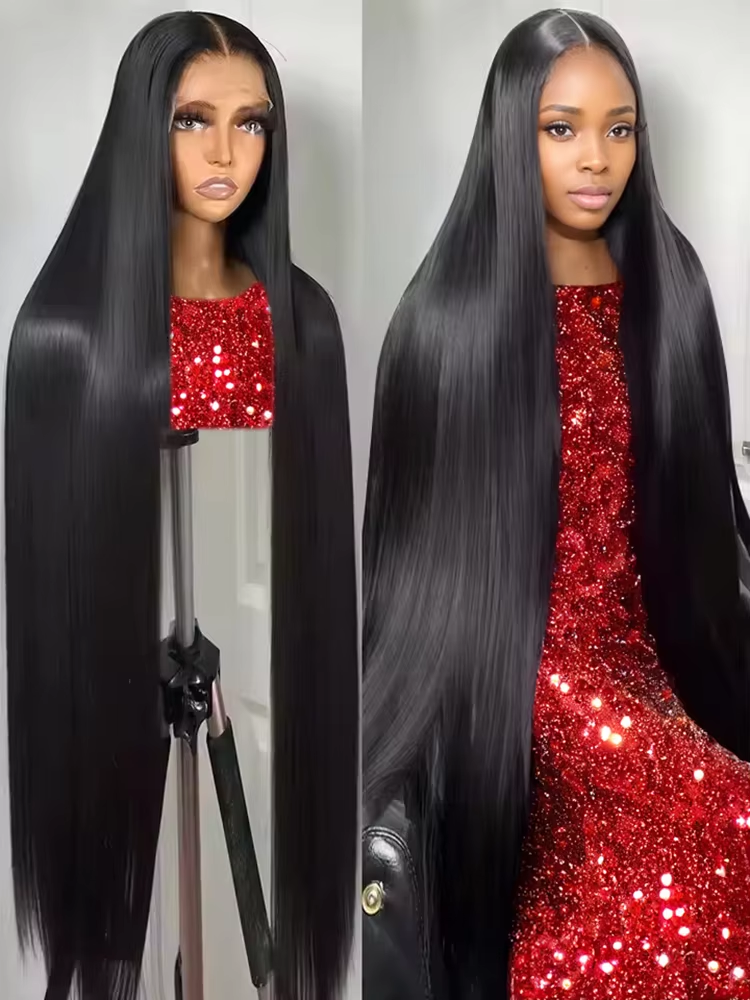 250% Density Brazilian Raw 30 32 inch 13x6 HD Lace Front Human Hair Wigs Bone Straight 13x4 Frontal Wigs Glueless Closure Wigs