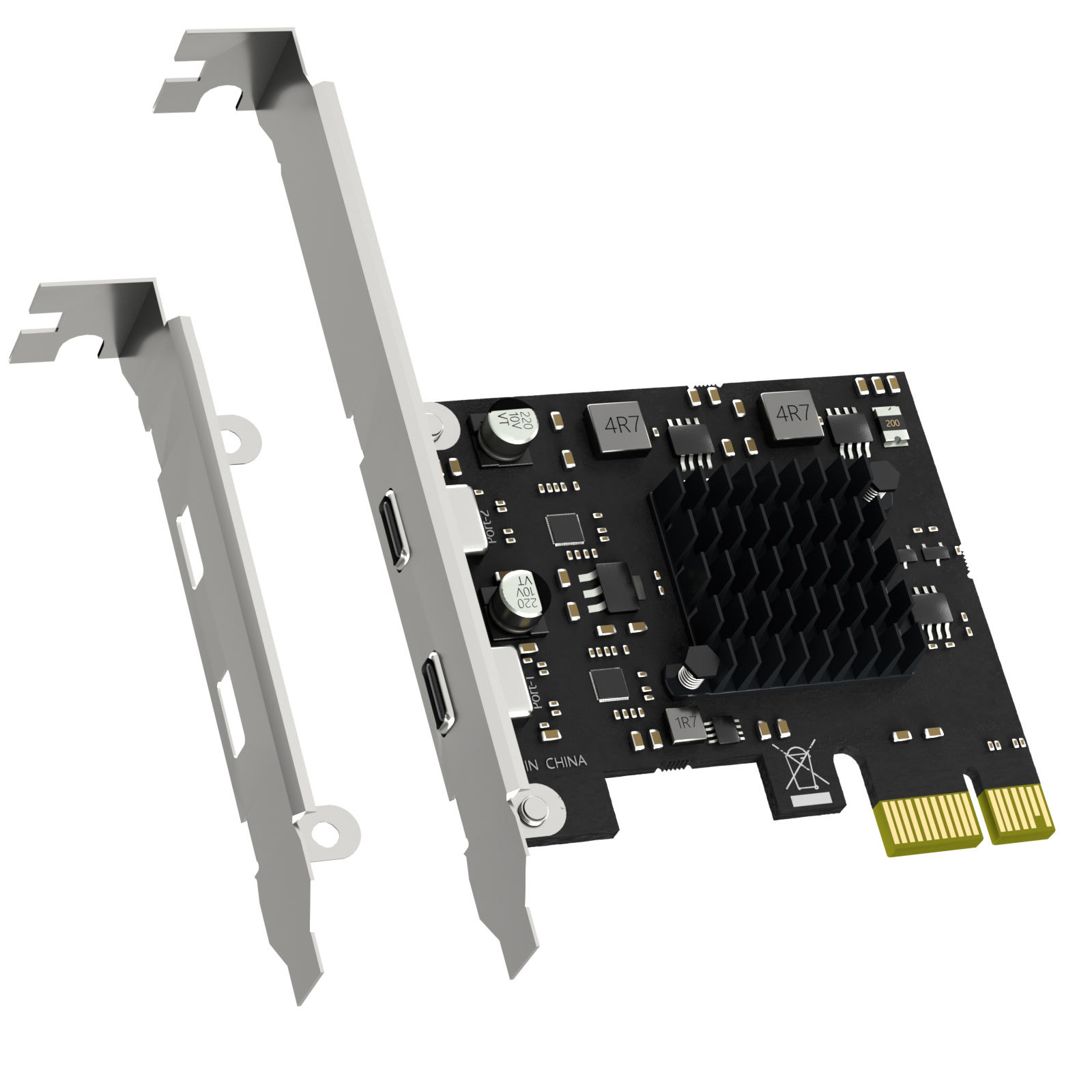 Kartu Ekspansi 2-Port 10Gb USB 3.1 Gen2 Tipe-C ke PCIE X1 dengan Chip ASM 3142