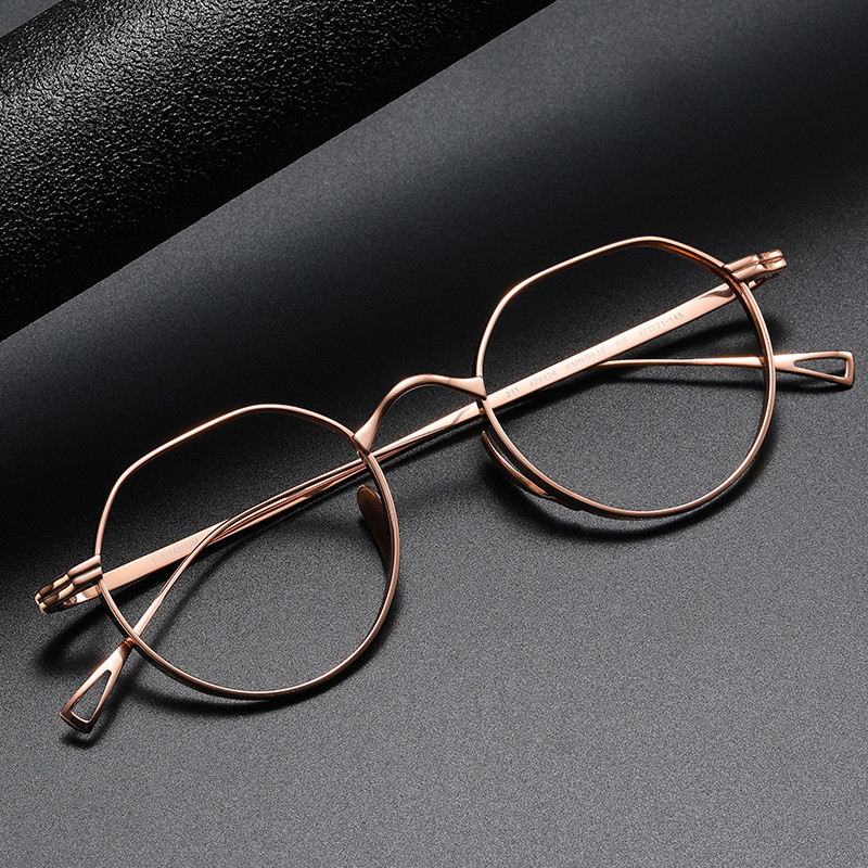 Bingkai Kacamata Titanium Murni Buatan Tangan Jepang Kacamata Pria Poligon Bulat Kmn9916 Kacamata Wanita Kacamata Desain Retro 2025