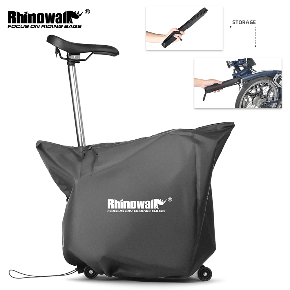 Rhinowalk Składany pokrowiec na rower Lekka torba do przechowywania z podwójnymi zamkami błyskawicznymi Napinanie dolne Pasuje do osłony przeciwpyłowej Brompton