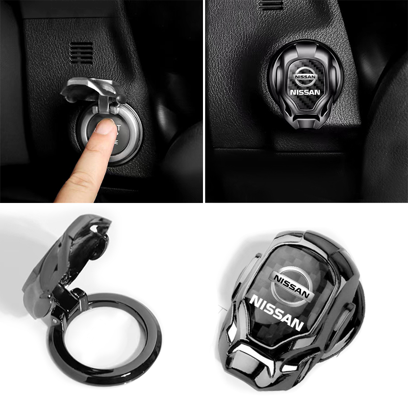Auto Engine Ignition Start Stop Button Ring Circle Cover Accessories For Nissan GTR X-trail Qashqai Note Juke Patrol Leaf Almera