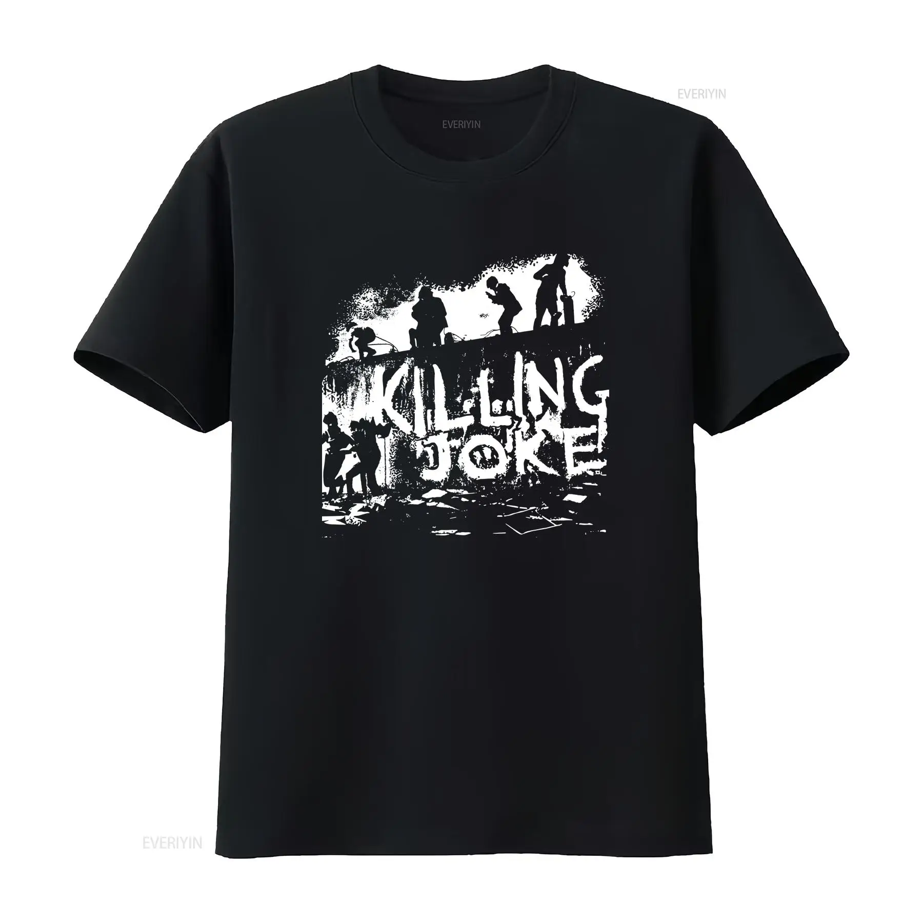 T-shirt della band Killing Joke, stile post-punk vintage, casual, comoda, grafica elegante, unisex, traspirante ed elasticizzata.