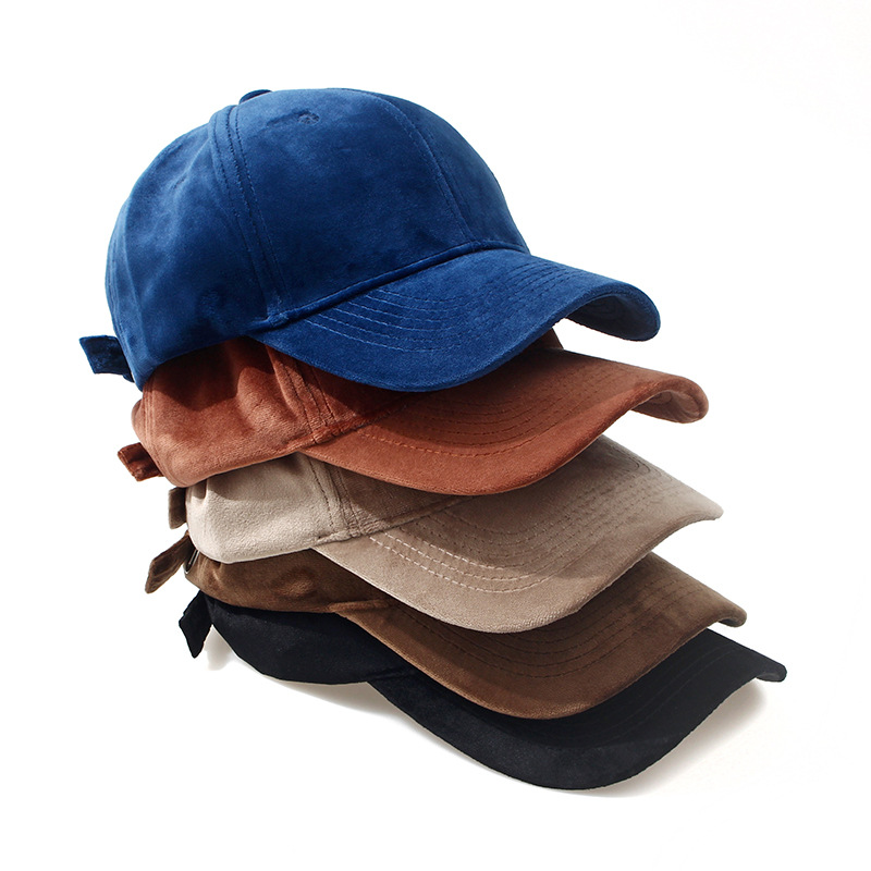 Topi Bisbol Beludru Suede Logo Kustom Unisex Pria Wanita Kasual Dapat Disesuaikan Topi Olahraga Bordir Wanita Topi Hip Hop Gorros