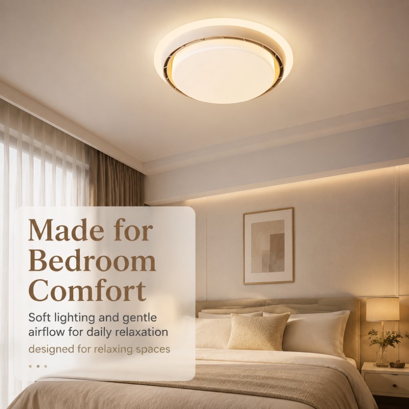 Lampu Kipas Angin Plafon Modern Tanpa Baling-Baling dengan LED, Remote Control, Dimmer, dan Aplikasi, Lampu Sirkulasi Udara untuk Kamar Tidur dan Ruang Tamu