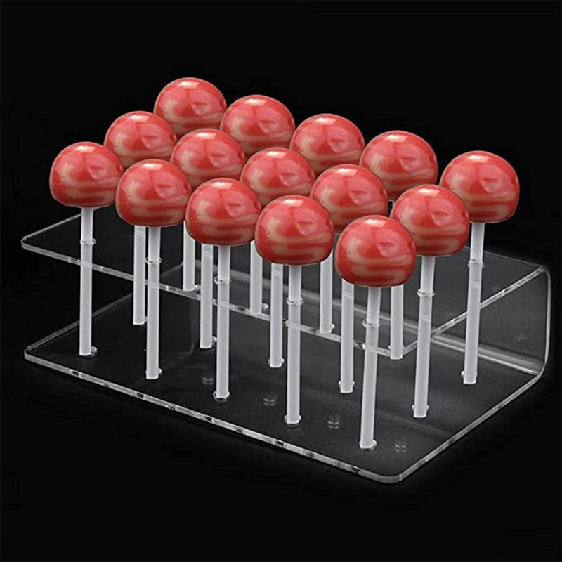Espositore porta lecca-lecca per torta a 15 fori, acrilico trasparente, durevole, per caramelle, per supporto da dessert, compleanno, festa di nozze