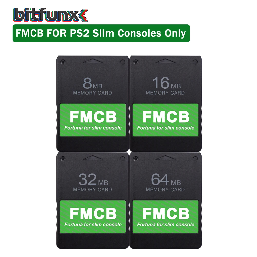 BitFunx Fortuna FMCB Scheda di memoria McBoot gratuita per console PS2 Slim (serie SPCH-7xxxx e SPCH-9xx)