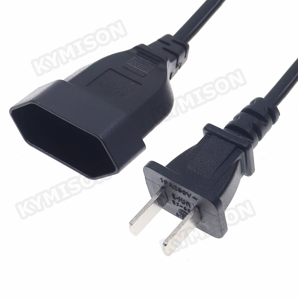 Kabel Ekstensi Daya AC 2-Prong Jantan Ke Eropa UE Betina 1-15P Ke CEE7/16 Kabel Daya Colokan AS Ke Wadah Euro Kabel Pendek AC