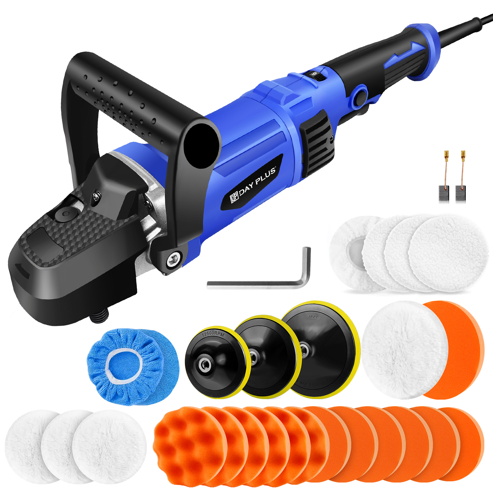 Polisseuses et tampons de voiture 6000W, polisseuse de voiture électrique avec 6 vitesses variables 150-180mm, Machine de polissage et de cire