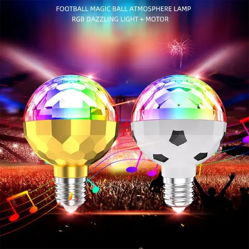 Terbaru 6W bohlam lampu disko LED E27 bohlam strobo berputar warna RGB lampu panggung kristal lampu pesta lampu disko lights85-265V Natal