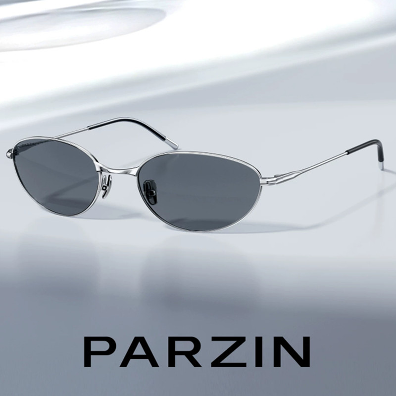 แว่นกันแดดทรงแคทอาย PARZIN ทำจากไทเทเนียมอัลลอยด์ สำหรับผู้หญิง แว่นกันแดดวินเทจสำหรับผู้ชาย แว่นตาเรโทร ป้องกันรังสียูวี รุ่น 16007