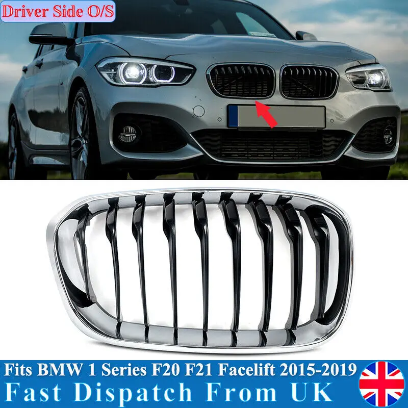 DLA 2015-19 BMW SERIA 1 F20 F21 LCI PRZEDNI TYLNY GRILLE CHROMOWANY + CZARNY