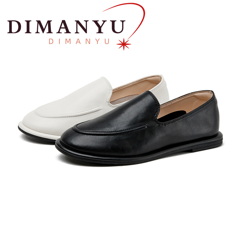 DIMANYU Mocassins Femme Printemps 2026 Nouveaux en Cuir Véritable Chaussures Plates à Semelles Souples à Enfiler Grande Taille pour Dames