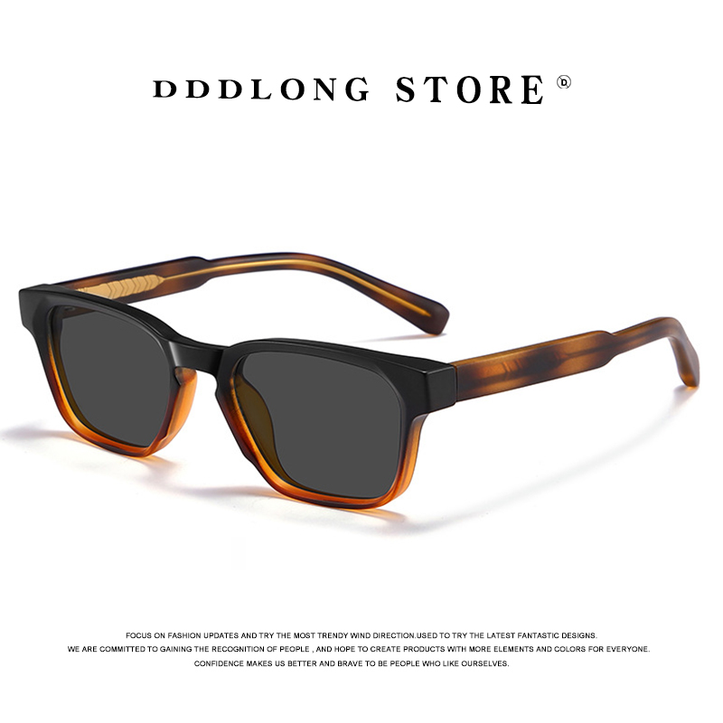DDDLONG Occhiali da sole polarizzati quadrati moda retrò Donna Uomo Occhiali da sole Classic Vintage UV400 Tonalità esterne D575