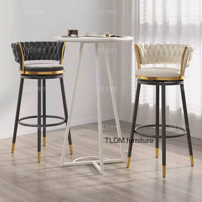 Tabouret d'atelier léger nordique, chaises de bar dorées, île pliante, tabouret à cussion moderne, alchassis Cocina, mobilier design