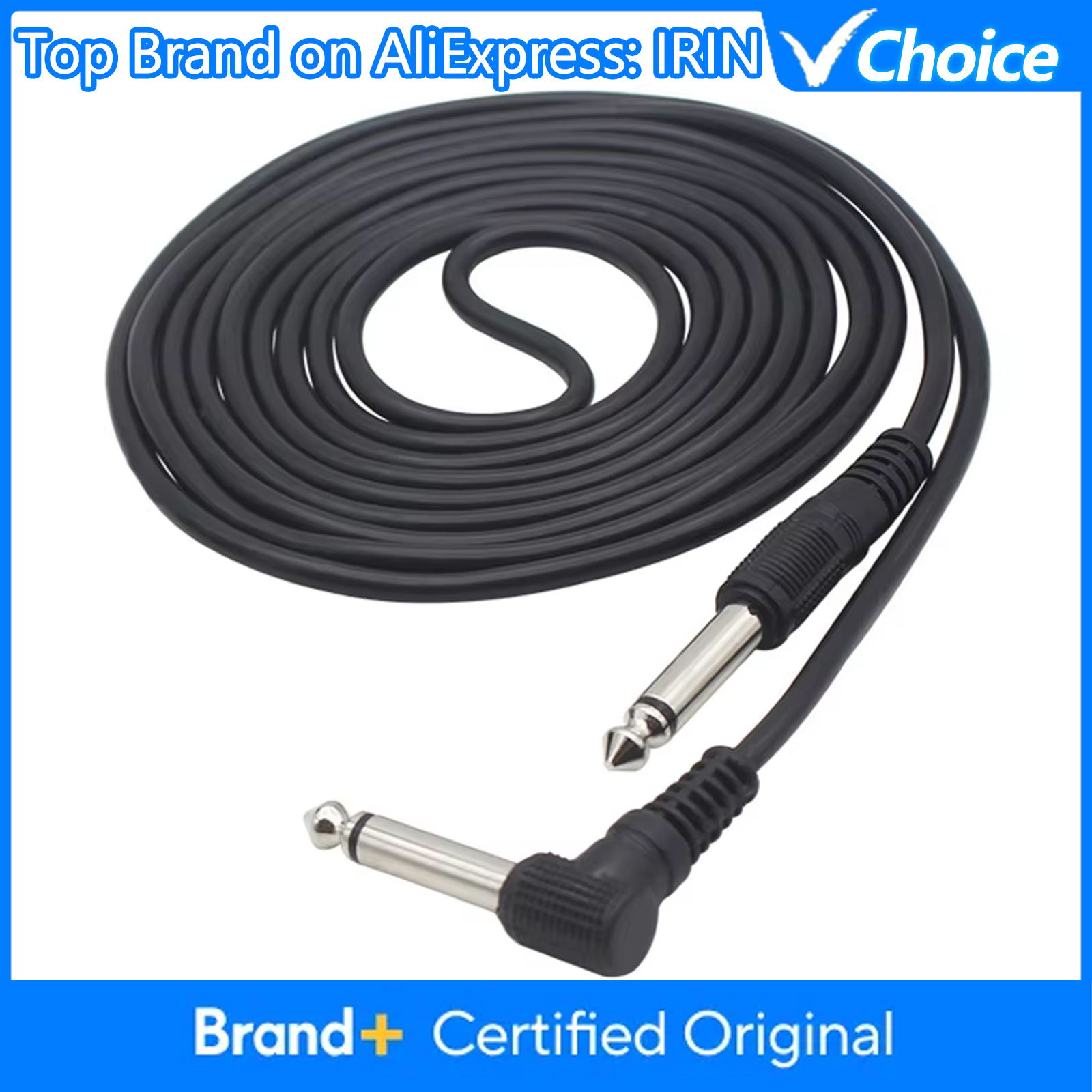Cable de Guitarra IRIN de 3 Metros, Cable de Conexión para Guitarra Eléctrica, Bajo, Teclado, Instrumento, Cable de Audio con Reducción de Ruido, Conectores de 6.35 mm