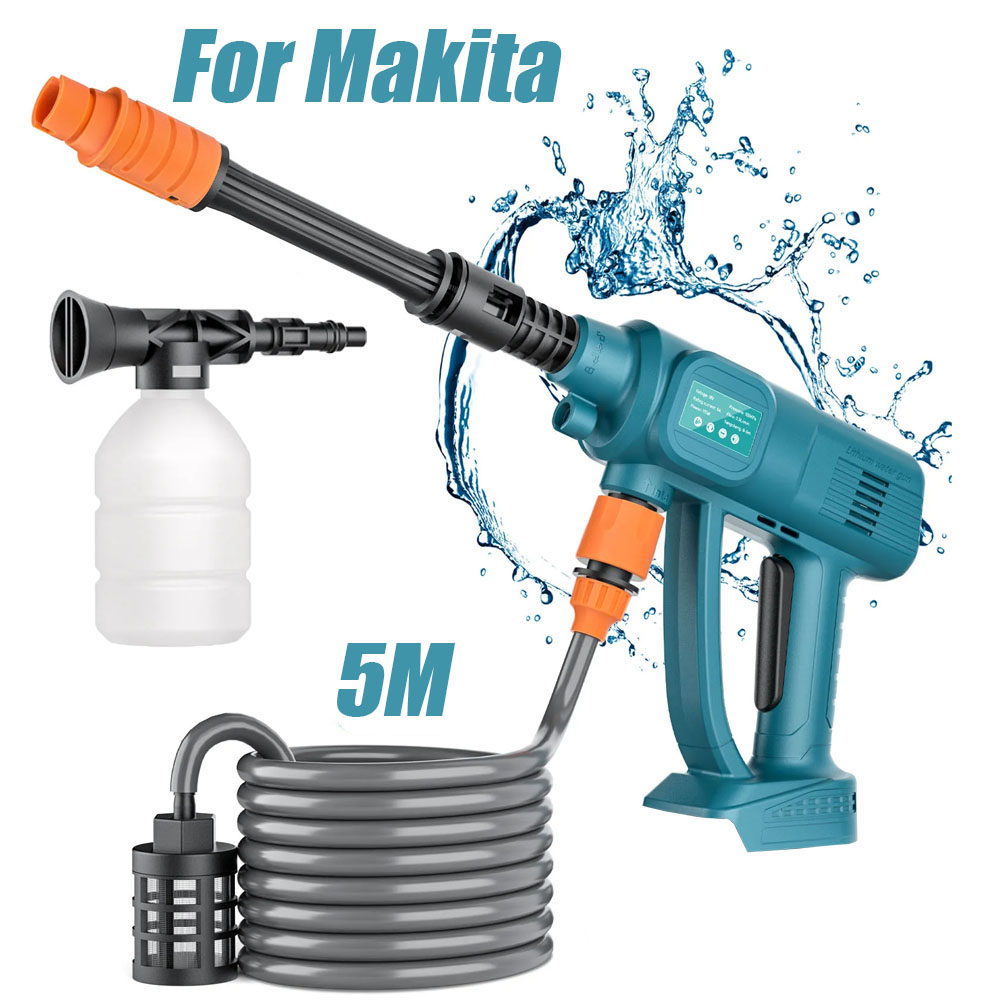 Беспроводной пистолет для мойки автомобилей высокого давления для Makita, аккумулятор 18 В, автомобильная стиральная машина, регулируемый длинный инструмент для домашней мойки автомобиля