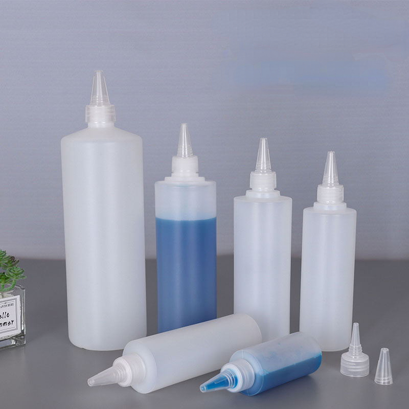 Aplicador de botella vacía de Color de pelo de PE, botella de plástico para apretar para dispensador de cabello, botella de tinte con punta de boquilla, 200/250/1000ml