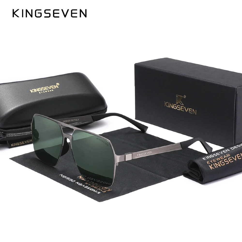 KINGSEVEN occhiali da sole polarizzati da uomo di marca occhiali da sole con aste Ultra sottili per uomo UV400 occhiali da guida da pesca