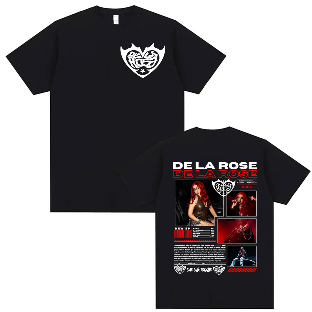 Chanteur De La Rose nouvel Album Tour graphique T-shirts hommes femmes haute rue Hip Hop Punk t-shirt décontracté 100% coton t-shirt ample