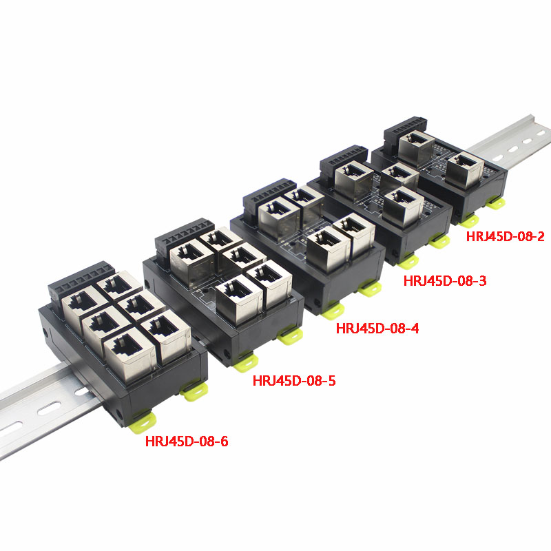 Cabo de bloco terminal de porta de rede rj45 para 8 pinos 2/3/4/5/6 furos hub switch conversor de sinal serial rs232 rs485 rs422