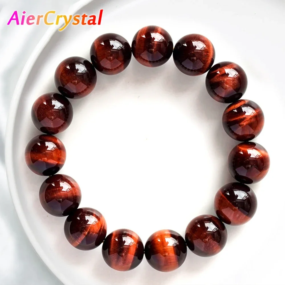 Natural vermelho tigre olho pedra pulseira budista rosário feminino moda jóias reiki cura meditação oração corda rosário pulseira