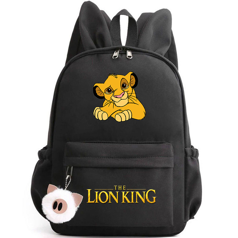 Mochila Disney El Rey León para niñas, niños, adolescentes, mochilas escolares informales, mochilas de viaje con Orejas de conejo, Mochila