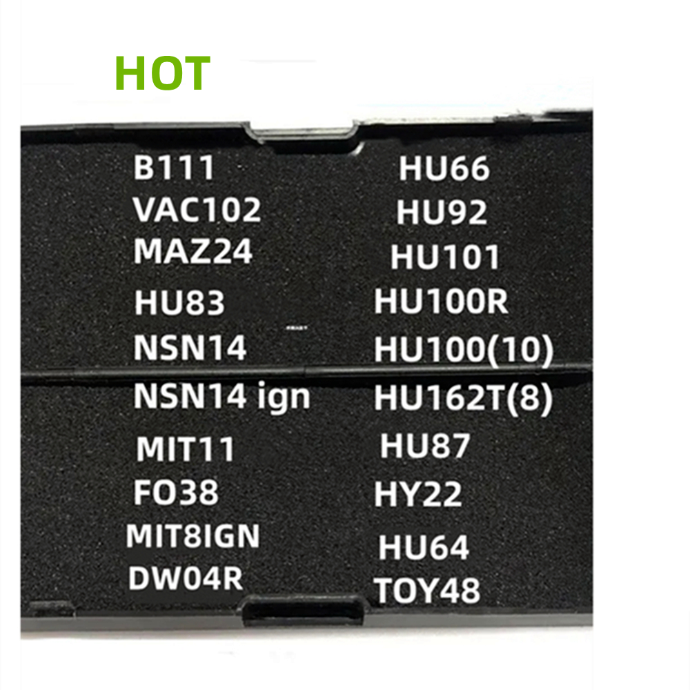 Lishi 2 w 1 HU83 VAC102 HU87 MAZ24 NSN14 FO38 DW04R MIT11 MIT8IGN HU66 HU100 HU64 HU101 HU100R HU92 HU162T(8) TOY48 HY22