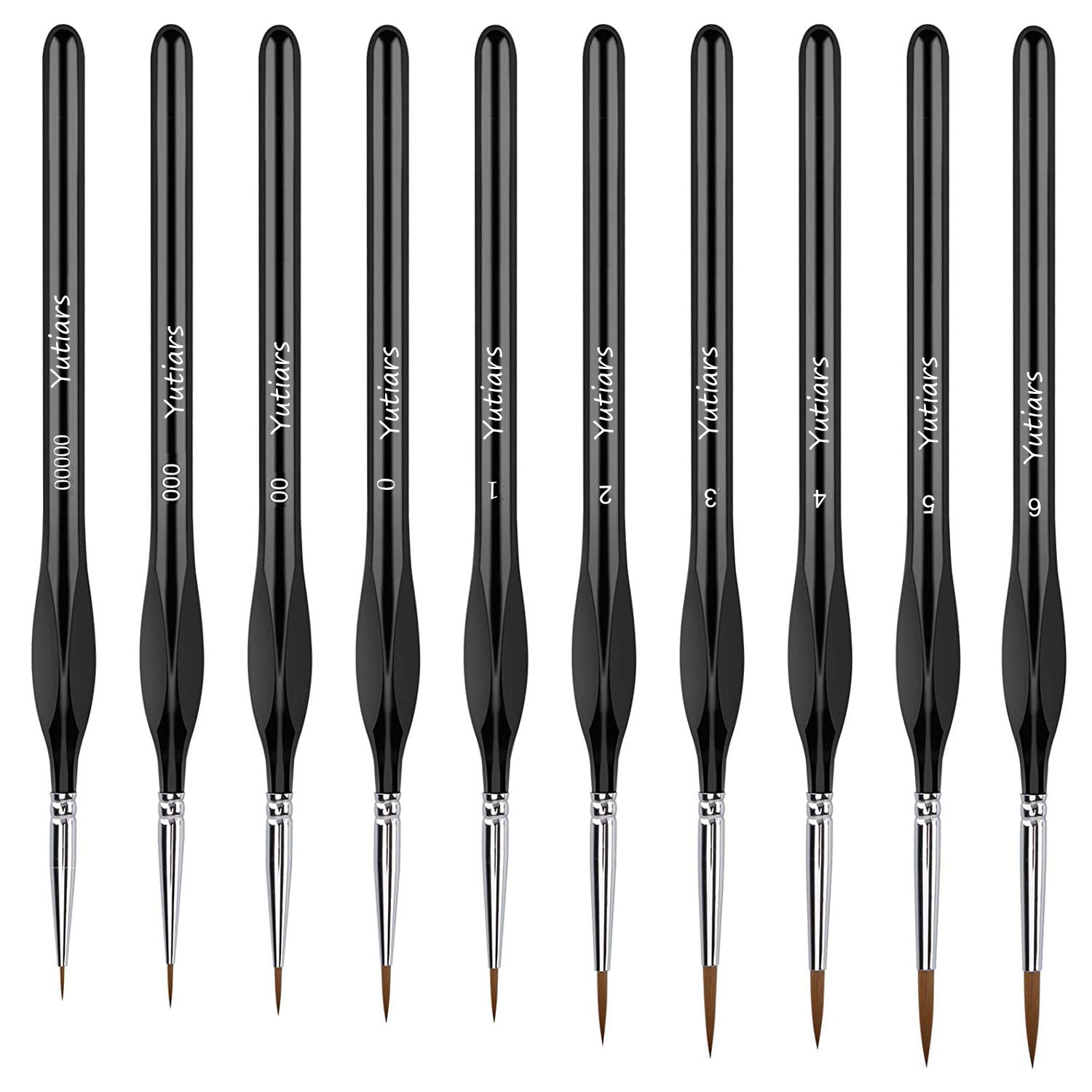 10 peças pincel de pintura de detalhes finos kit de pincéis de pintura em miniatura mini conjunto de pincéis para acrílico, aquarela, óleo, rosto, unhas