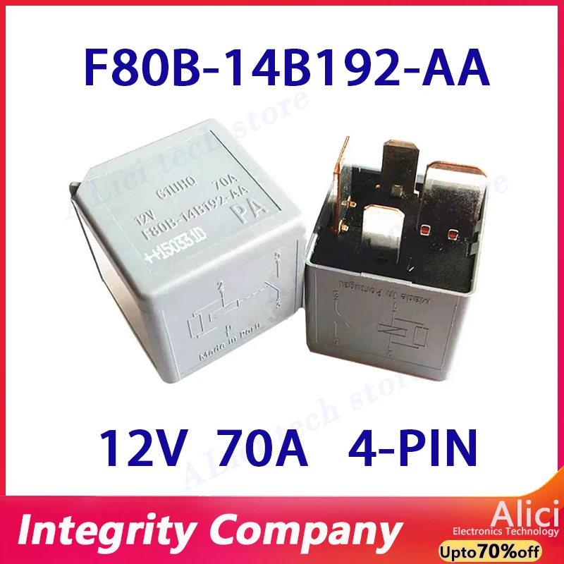 1PCS  3PCS Original F80B-14B192-AA 12V 4-pin For Ford 70A relay F80B