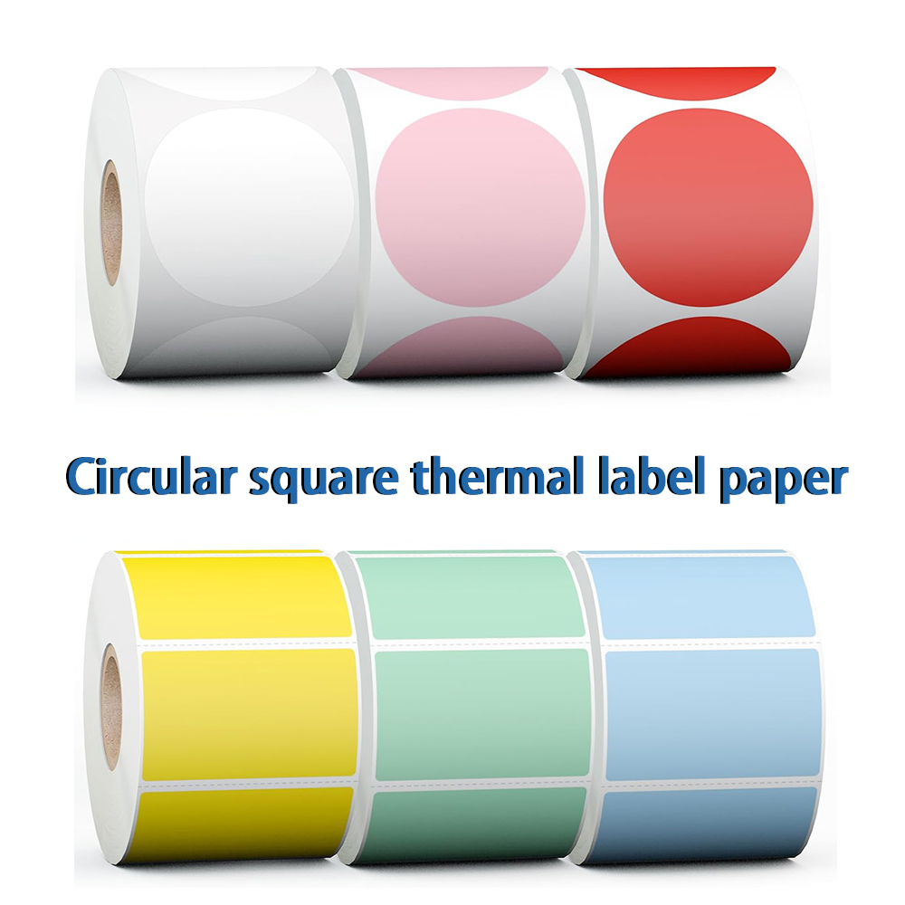 Mehrfarbiger Thermo-Etikettenaufkleber, selbstklebend, 20–50 mm, Thermopapier, kompatibel mit Phomemo M110 M200 M220 E210 P50, Etikettendrucker