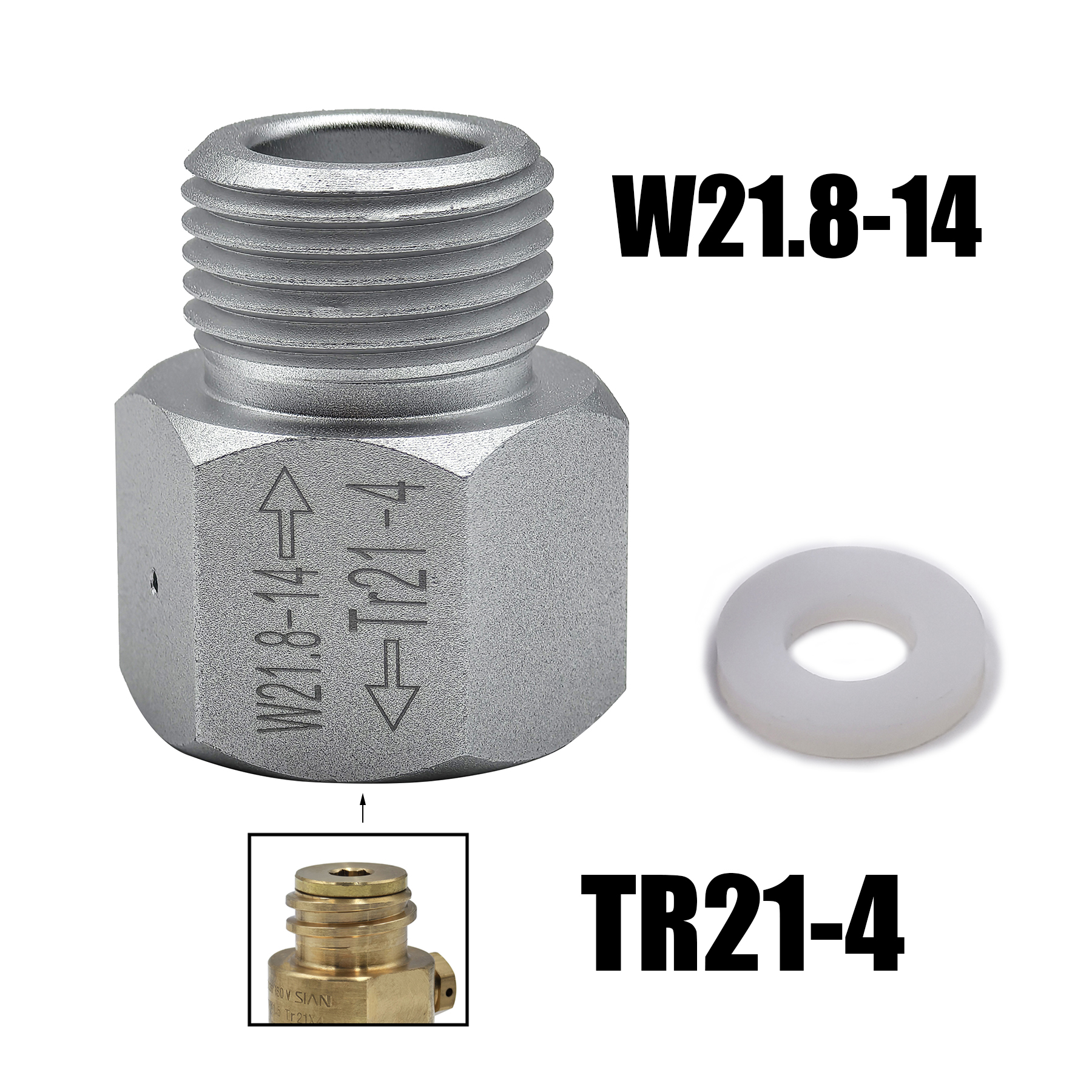 Cylinder CO2 Akcesoria do wody sodowej TR21-4 do W21.8-14 Adapter do konwersji ryb akwariowych Homebrew Beer Corny Keg Akcesoria Co2