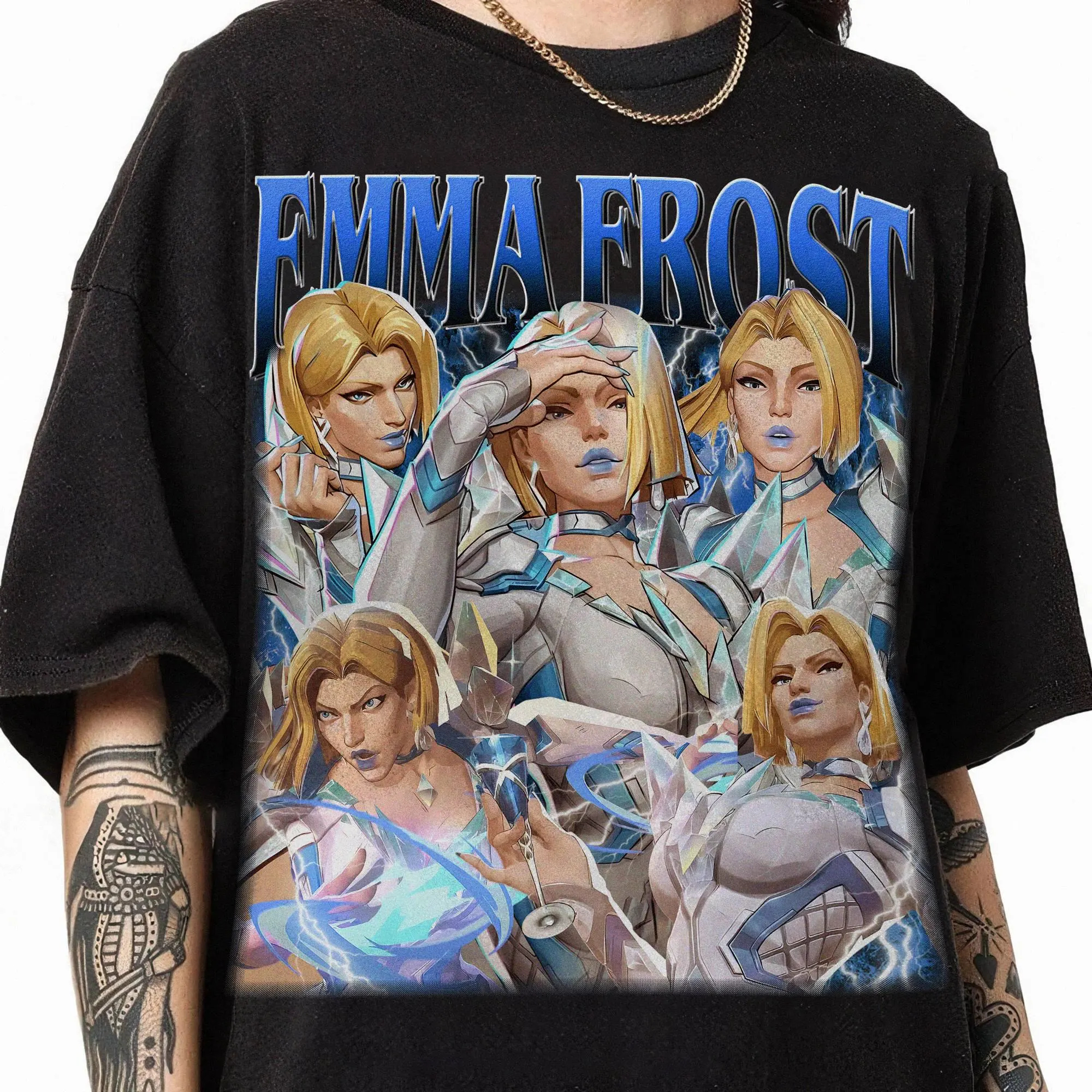 T-shirt da donna stampata Emma Frost T-shirt a maniche corte neutra con tendenza alla moda primavera/estate in puro cotone