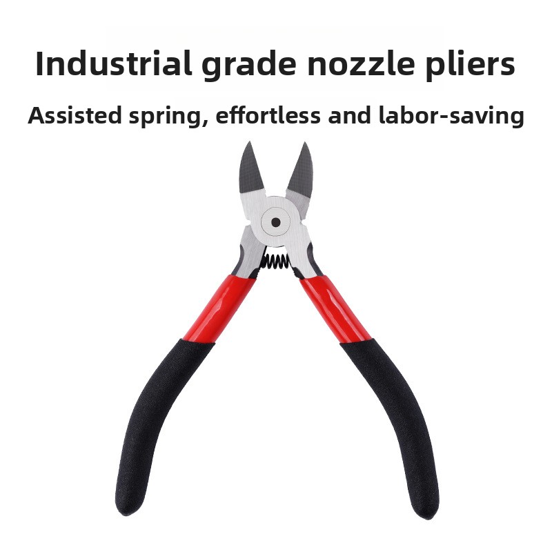 Scharfe Diagonal-Düsenzange, elektronisches Schneidwerkzeug für Kunststofftoren, Metalldraht, Kabel, Präzisions-Spülschneider für DIY-Reparatur