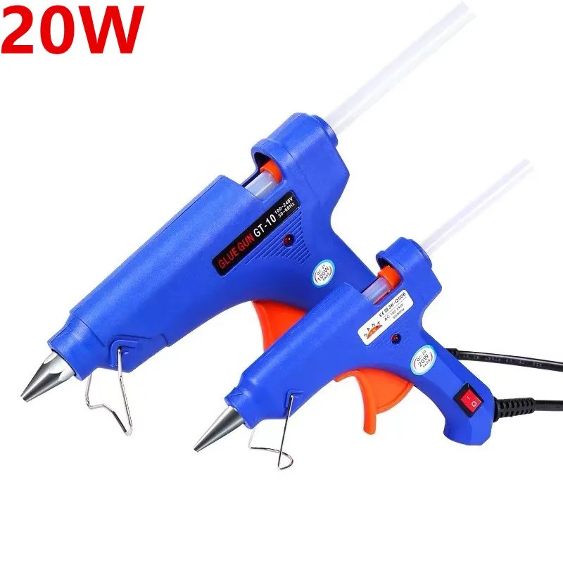 ปืนกาวร้อน 20W สำหรับงาน DIY ขนาดเล็ก ใช้ในครัวเรือนและอุตสาหกรรม ปืนกาวความร้อนไฟฟ้ามาตรฐาน EU ใช้กับกาวแท่งขนาด 7 มม.