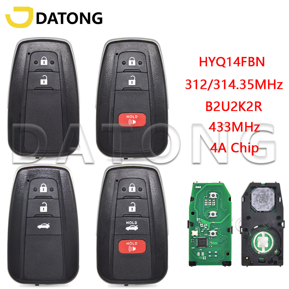 Автомобильный ключ дистанционного управления Datong Wolrd для Toyota Corolla HYQ14FBN 4A чип 312/314 МГц для Бразилии 8990H-02050 B2U2K2R 433 МГц