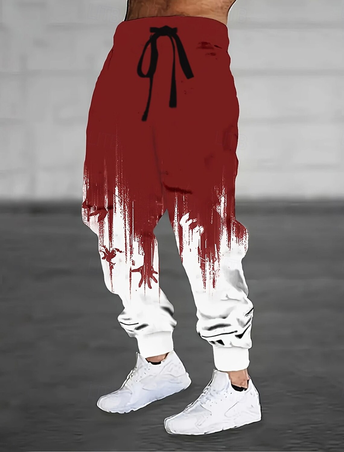 3D Print Gradient Dripping Ink Men's Side Pockets Elastic Drawstring Sweatpants Joggers Pants Casual Trousers Street Fall Winter