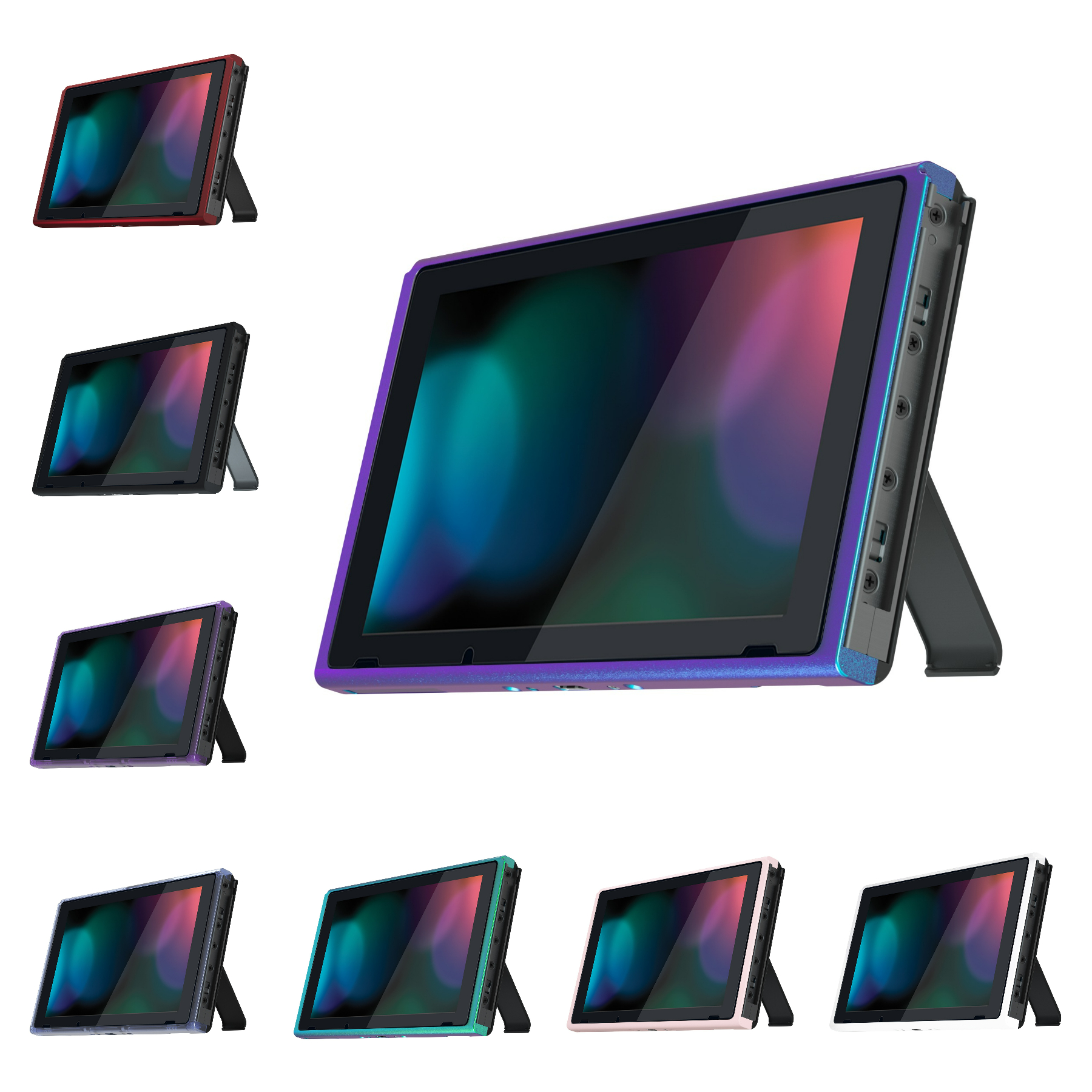 eXtremeRate DIY Housing Shell Replacement Faceplate Front Frame W/Volume Power Buttons for NS Switch Console - Single Series