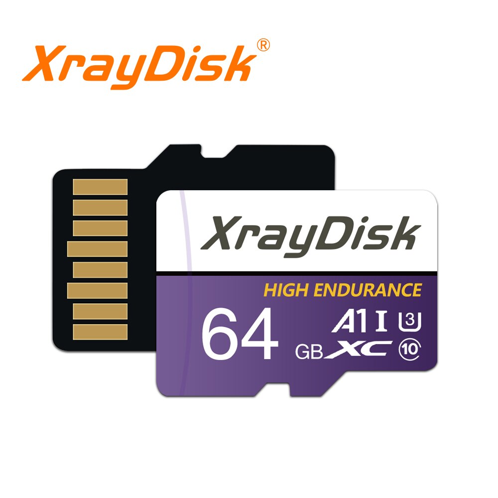 Scheda di memoria Xraydisk TF Card 64G ad alta velocità con adattatore A1 U3 classe 10 V30 per telefono/fotocamera/Dash