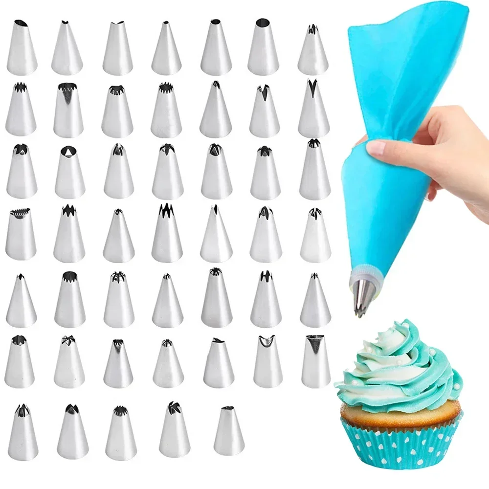 8/10/16 unids/set bolsa de pastelería de silicona puntas cocina pastel glaseado crema herramientas de decoración de pasteles juego de boquillas reutilizables + 1 bolsas de pastelería