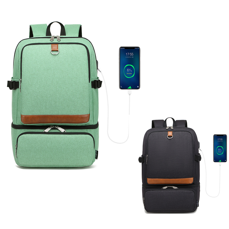 Moda preto portátil mochila compartimento usb à prova dwaterproof água mochilas sacos térmicos caminhadas ao ar livre saco de almoço isolado térmico