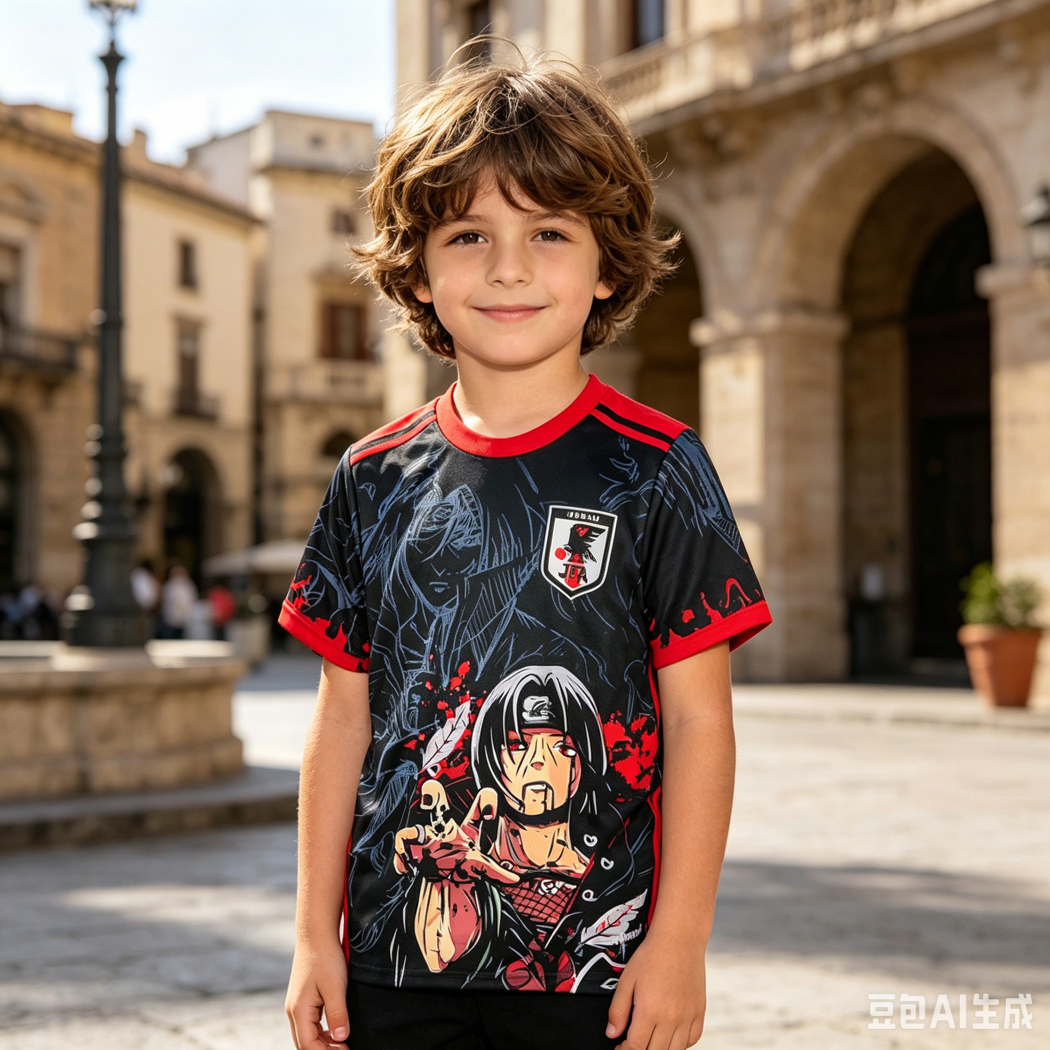 Camiseta de Fútbol de Japón con Diseño de Itachi Uchiha de Naruto, Transpirable, de Secado Rápido, para Niños, Hombres, Mujeres y Padres