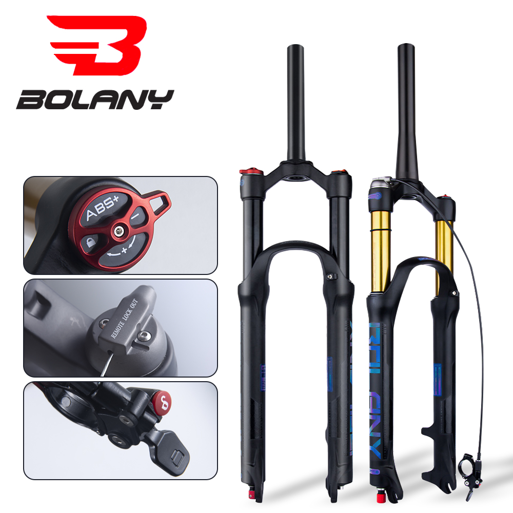 BOLANY Fahrradgabel Rebound Einstellbare MTB Air Vorderradaufhängung 26/27,5/29 Zoll 120 mm Reise Schnellspanngabel Fahrradzubehör