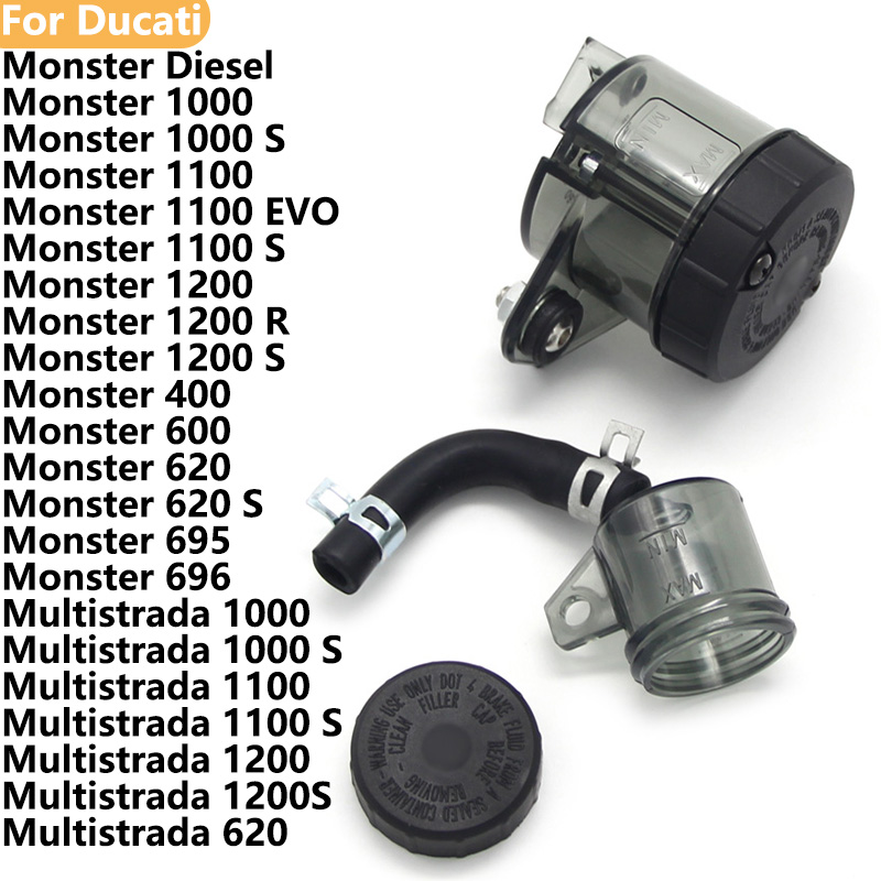 Maître cylindre réservoir fluide de frein avant et arrière, pour Ducati Monster Diesel 1000 1100 1200 600 400 695 696 Multistrada S