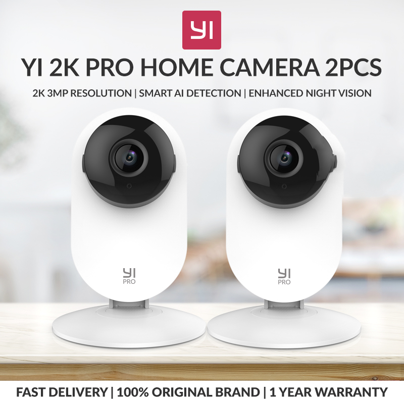 YI Pro Kits 2K Câmera de segurança doméstica Wi-Fi IP Sistema de vigilância inteligente com monitor de bebê de visão noturna