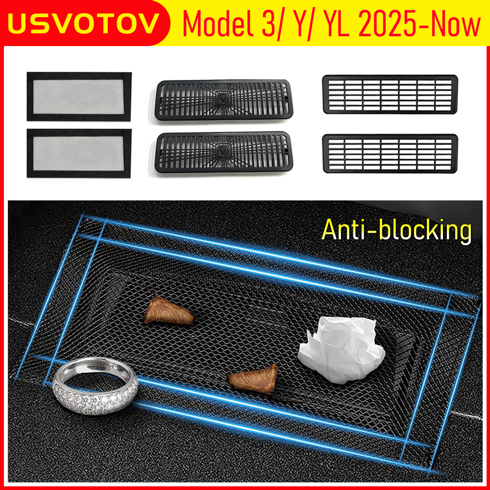 USVOTOV Rücksitz-Lüftungsabdeckung für Tesla Model 3 YL Model Y Juniper 2026 2025 Unter-Sitz-Luftauslassabdeckung Innenraum-Zubehör