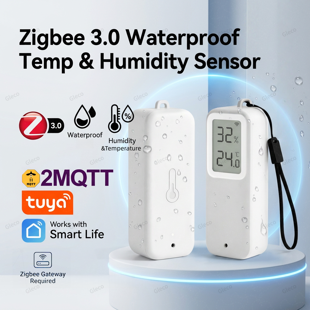 Датчик температуры и влажности Zigbee 3.0, водонепроницаемый IP65, Tuya Smart Life, для использования внутри и вне помещений, для умного дома, требуется шлюз Zigbee